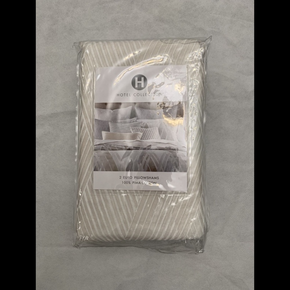 NIB Hotel Collection Lateral Cotton (2) Euro European Pillow Sham‎